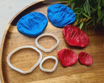 Silicone veiner of Poppy petal texture, Flower Veiner, 3D Printed Cutters, Plastic PLA, Polymer Clay, Earrings, Floral Jewelry Tools