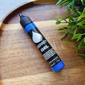 Cernit gel, blue, liquid polymer clay, 30 ml, Bakeable, mixing and forming medium for all polymer clay crafts, Jewelry making medium