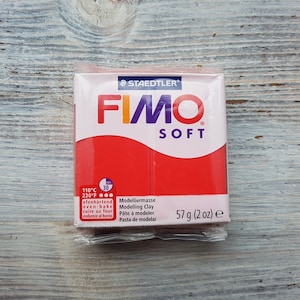 Pâte polymère série FIMO Soft, rouge indien, Nr. 24, 57g 2oz, Pâte à modeler polymère durcissant au four, Couleurs Basic Fimo Soft par STAEDTLER image 2