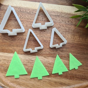 Weihnachtsbaum, Stil 2, Satz mit 4 Ausstechern, Ein Ausstechform oder GANZES Set, Ohrringausstecher, 3D gedruckte Ausstechformen, Figurenwerkzeug für Polymerton