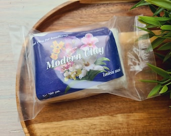 Blue Modern Clay, white, 200g (7.05oz), Cold Porcelain Soft Modelling Clay for Making Flowers & Crafts