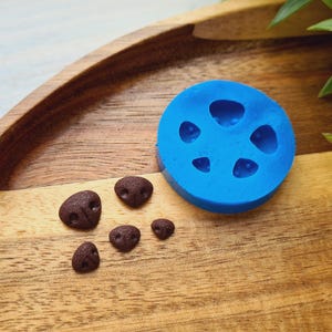 犬またはクマの鼻のシリコン型、スタイル3、5つの要素、約0.5〜1 cm、H：0.2〜0.3 cm、おもちゃ作りアクセサリー、あらゆる種類のポリマー粘土の形状