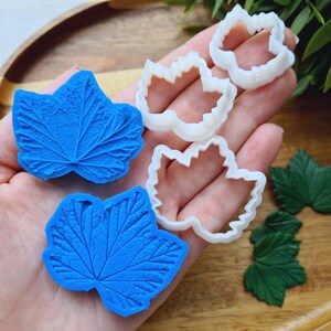 Silicone veiner of Currant leaf, Silicone Leaf Veiner, 3D Printed Cutters, Plastic PLA, Polymer Clay, Earrings, Botanical Jewelry Tools image 4