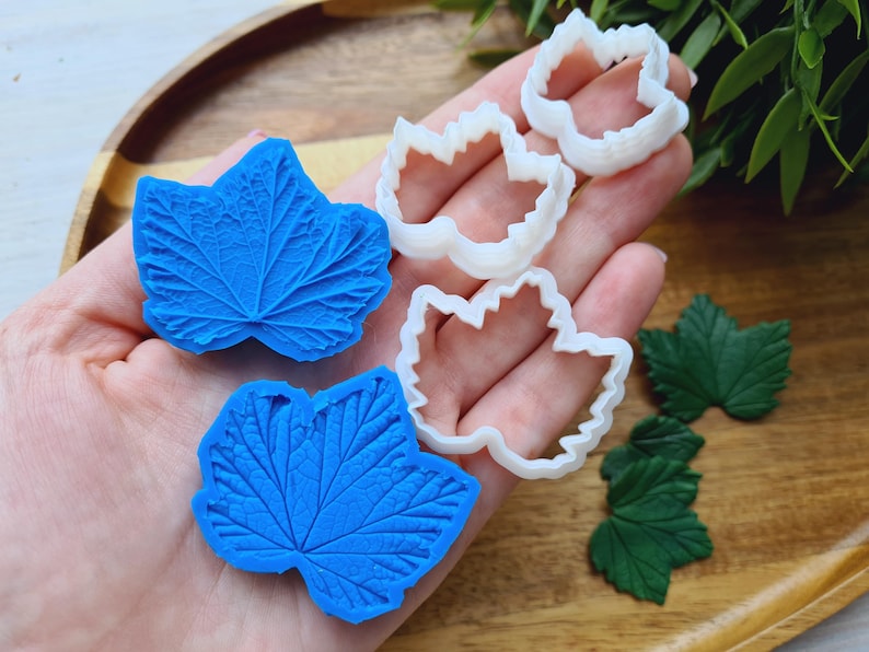 Silicone veiner of Currant leaf, Silicone Leaf Veiner, 3D Printed Cutters, Plastic PLA, Polymer Clay, Earrings, Botanical Jewelry Tools image 4