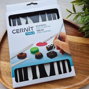 Kit de herramientas Cernit para arcilla polimérica, juego de 8 piezas, herramienta de doble punta para modelar, alisar, cortar, abalorios y texturizar para la fabricación de joyas.