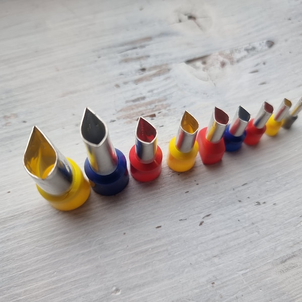 Set of metal cutters "Feather", 4, 5 or 9 pcs., ≈ 0.55-0.11 inch (1.4cm - 0.3cm), Tools for sugar paste, metal clay, miniatures