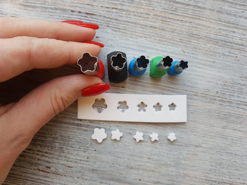 5 mini flower cutters for polymer clay 0.230.43 inch 0.6cm Etsy