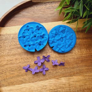 Silicone veiner Lilac petal texture, style 1, 7 elements, ~ 1.3*1.8 cm, Modeling tool for accessories, jewelry, Shape for polymer clay