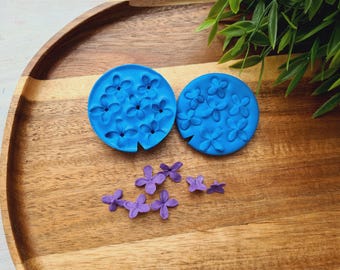 Silicone veiner Lila bloemblaadje textuur, stijl 1, 7 elementen, ~ 1,3 x 1,8 cm, modelleertool voor accessoires, sieraden, vorm voor polymeerklei