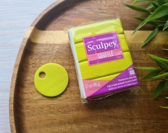 Sculpey Souffle, citron, Nr.6019, 48g (1.7oz), Lightweight Matte Oven Bake Clay, Earrings, Jewelry, Soft Durable Modeling Clay, DIY, Craft