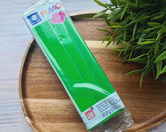 FIMO Soft, tropical green, Nr. 53, 454g (1lb), Big Pack, Oven-Bake Modeling Clay, Jewelry, DIY Craft, Sculpting, Beginner, Miniatures, Decor