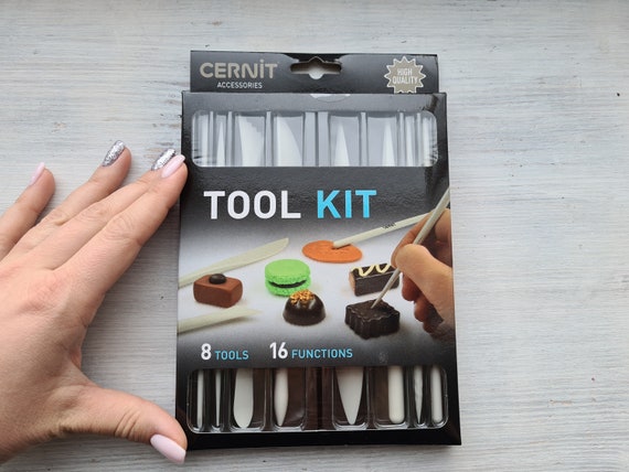 Kit d'outils Cernit pour argile polymère, Ensemble de 8 pièces, Outil de  modelage, de lissage, de coupe, de perlage et de texture à double extrémité  pour la fabrication de bijoux 