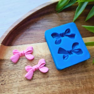 Silicone mold of Bow, style 1, 2 elements, ~ 1.2*2.1 cm, H:0.3 cm, Modeling tool for accessories, jewelry,home decor, Shape for polymer clay