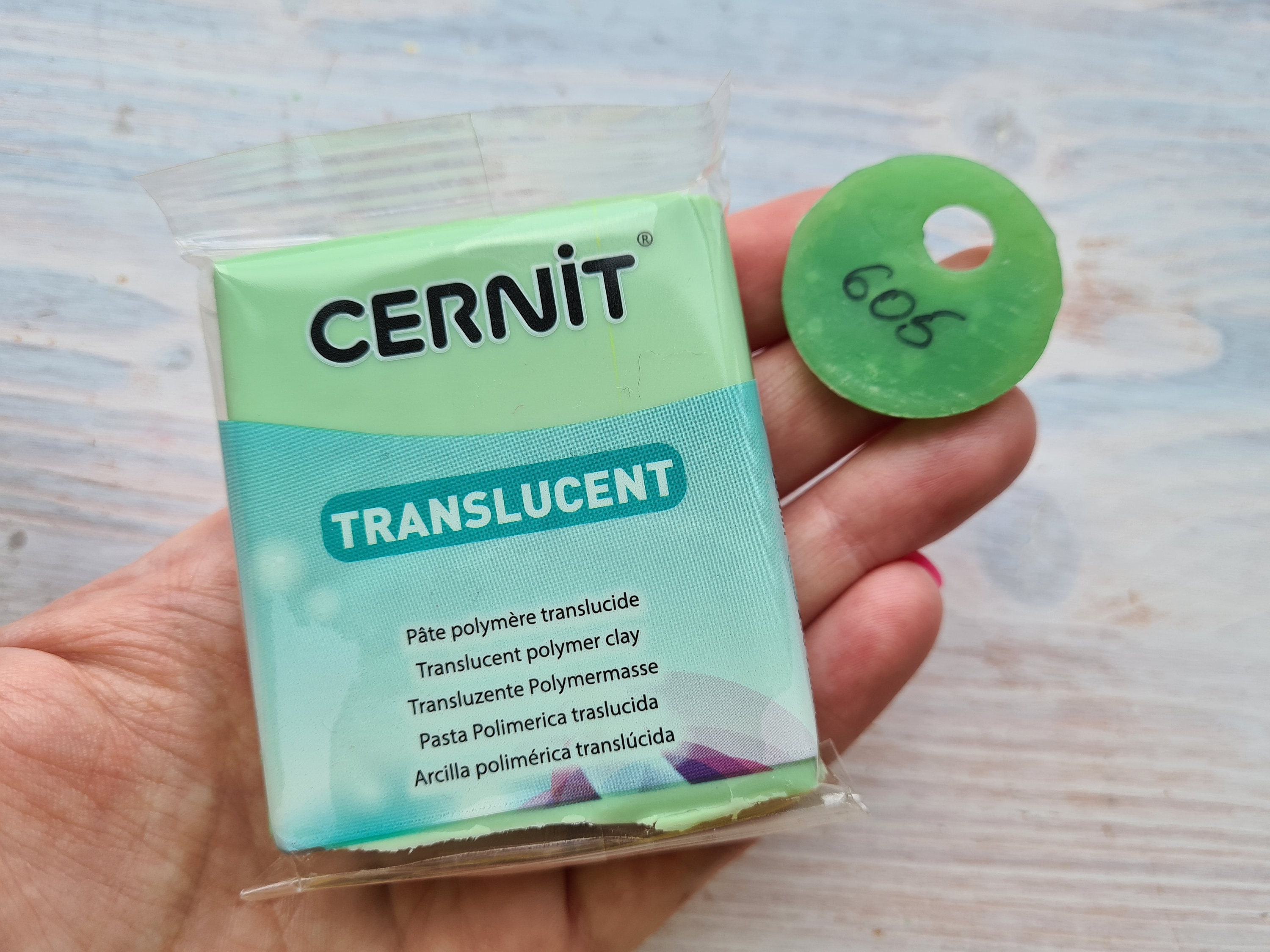 CERNIT Translucent Serie Polymer Clay, Glitter White, Nr. 010, 56g 2oz,  Oven-hardening Polymer Modeling Clay 