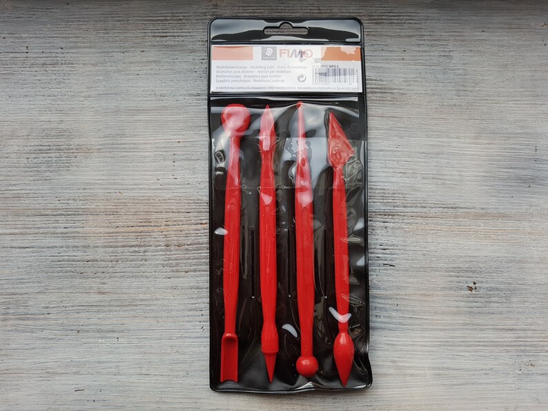 cutting and textured tools for Sculpey Set of 4 pieces Pardo Fimo Modelling tools Fimo Kato Metal clay Cernit Double-ended modelling
