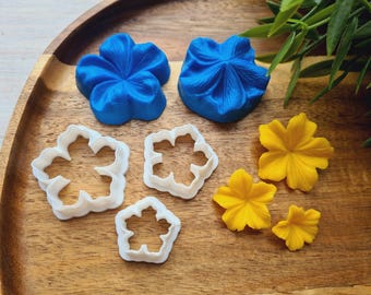 Silicone veiner of Flower texture, style 1, Flower Veiner, 3D Printed Cutters, Plastic PLA, Polymer Clay, Earrings, Floral Jewelry Tools