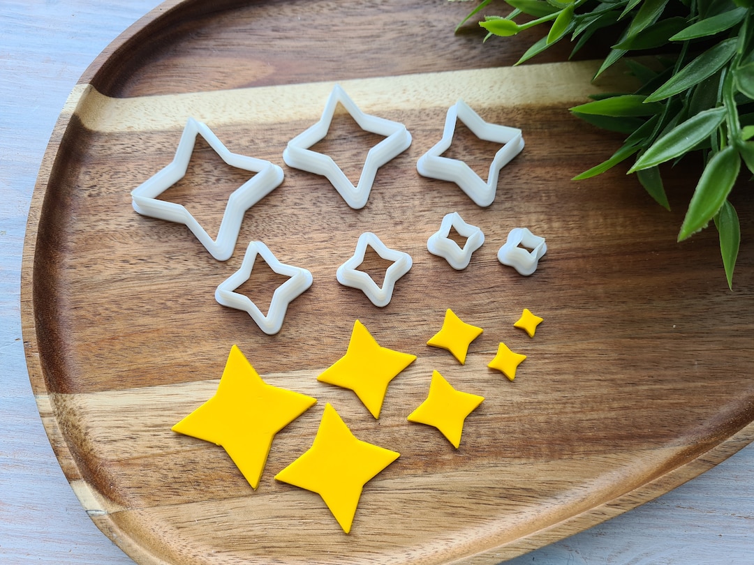 Four Pointed Star, Set of 7 Cutters, Earring Cutters, 3D Printed ...