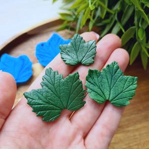 Silicone veiner of Currant leaf, Silicone Leaf Veiner, 3D Printed Cutters, Plastic PLA, Polymer Clay, Earrings, Botanical Jewelry Tools image 3