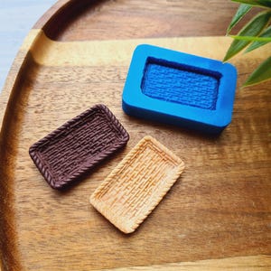 Silicone mold of Wicker basket, style 2, ~ 2.1*3.5 cm, H:0.5 cm, Modeling tool for accessories, jewelry, home decor, Shape for polymer clay