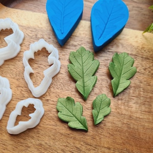 Silicone veiner of Oak leaf, style 1, Leaf Veiner, 3D Printed Cutters, Plastic PLA, Polymer Clay, Earrings, Botanical Jewelry Tools image 10