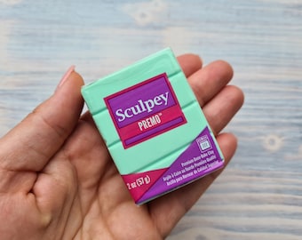 Sculpey Premo, mint green, Nr.5062, 57g (2oz), Oven-Bake Polymer Clay, Professional Strong, Flexible Modeling Clay, Jewelry, Sculpting
