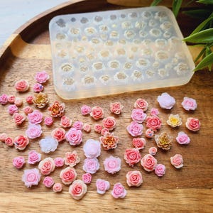 Silicone mold of Rose, style 16, small, ~ Ø 0.4*0.9 cm, H:0.3-0.5 cm, Modeling tool for accessories, jewelry, decor, Shape for polymer clay