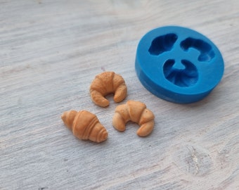 Silicone mold of Set of croissant, 3 pcs., ~ Ø 1.5-1.8 cm, Modeling tool for accessories, jewelry and home decor, Shape for polymer clay