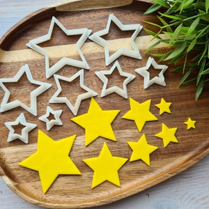 Stern, Stil 1, Satz von 8 Ausstechern, ein Ausstechform oder Komplettes Set, Ohrring Ausstechformen, 3D gedruckte Ausstechformen, Figurenwerkzeug für Polymerton.