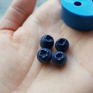 Silicone mold of Handmade blueberry, S, 4 elements, ~ Ø 1 cm, H:0.9 cm, Modeling tool for accessories, home decor, Shape for polymer clay