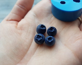 Silicone mold of Handmade blueberry, S, 4 elements, ~ Ø 1 cm, H:0.9 cm, Modeling tool for accessories, home decor, Shape for polymer clay