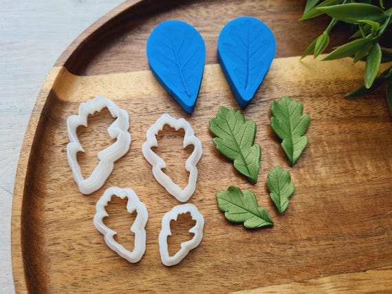 Silicone veiner of Oak leaf, style 1, Leaf Veiner, 3D Printed Cutters, Plastic PLA, Polymer Clay, Earrings, Botanical Jewelry Tools