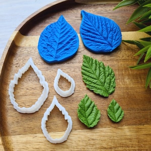 Silicone veiner of Raspberry leaf, style 3, Leaf Veiner, 3D Printed Cutters, Plastic PLA, Polymer Clay, Earrings, Botanical Jewelry Tools