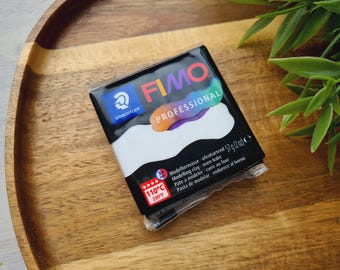 FIMO Professional, white, Nr. 0, 57g (2oz), Oven-Bake Modeling Clay, Artists, Firm Texture, Sculpting, Jewelry, STAEDTLER Clay