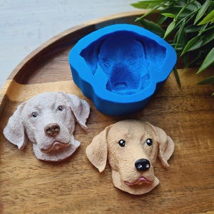 Silicone mold of Dog, Labrador, style 1, ~ 4.7*5.8 cm, H:2.1 cm, Polymer Clay, Resin, Soap Mold, Chocolate,Fondant,Cake Decor, DIY Pet Craft