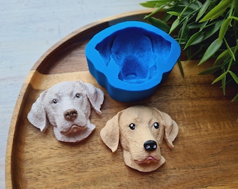 Silicone mold of Dog, Labrador, style 1, ~ 4.7*5.8 cm, H:2.1 cm, Polymer Clay, Resin, Soap Mold, Chocolate,Fondant,Cake Decor, DIY Pet Craft