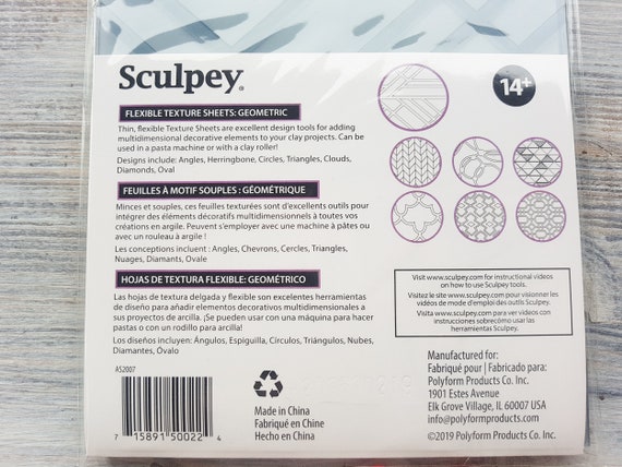 Sculpey Texture Sheet Geometric Polymer Clay Tools 