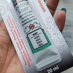 Delineador de contorno PENTART, menta, 20 ml, à base de água