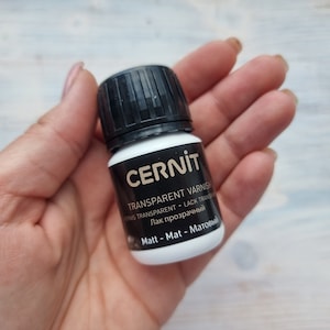 Cernit, varnish matt, 30ml, Finishing and transparent medium for all polymer clay, Smoothing and textured medium for jewelry and accessories