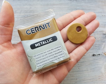 CERNIT Metallic polymer clay, antique bronze, Nr. 059, 56g (2oz), Soft Modeling Clay for Jewelry, Miniatures & Sculpting