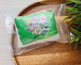Green Modern Clay, white, 200g (7.05oz), Cold Porcelain Soft Modelling Clay for Making Flowers & Crafts