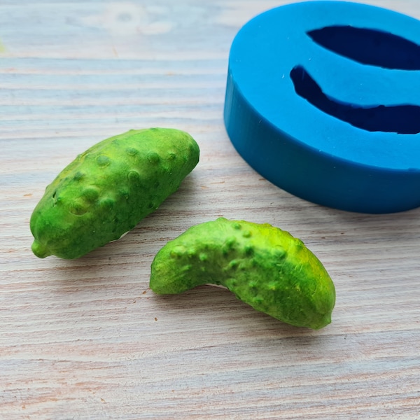 Silicone mold of Cucumber, style 3, 2 elements, ~ 1.8*3.8 cm, 1.9*4.6 cm, H:1.7-1.9 cm,Modeling tool for accessories ,Shape for polymer clay