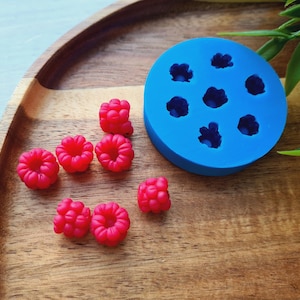 Silicone mold of Raspberry, style 20, inverted, 7 elements, ~ Ø 1.1-1.3cm, H:0.9-1.1 cm,Modeling tool for accessories,Shape for polymer clay