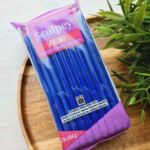 Sculpey Premo, ultramarine blue hue, Nr.5562, 454g (1lb), BIG PACK,Oven-Bake Polymer Clay,Professional Strong,Flexible Modeling Clay,Jewelry