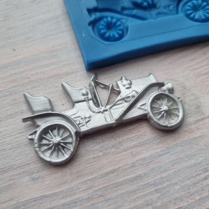 Silicone mold of Retro car, ~ 2.7*5.6 cm, H:0.5 cm, Modeling tool for accessories, jewelry, home decor, Shape for polymer clay,soap