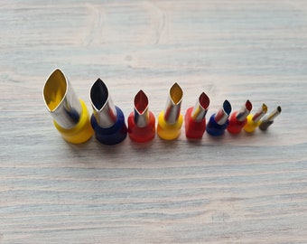 Set of metal cutters &quot;Elongated Leaf&quot;, 4, 5 or 9 pcs., ≈ 0.55-0.11 inch (1.4cm - 0.3cm), Tools for sugar paste, metal clay, miniatures