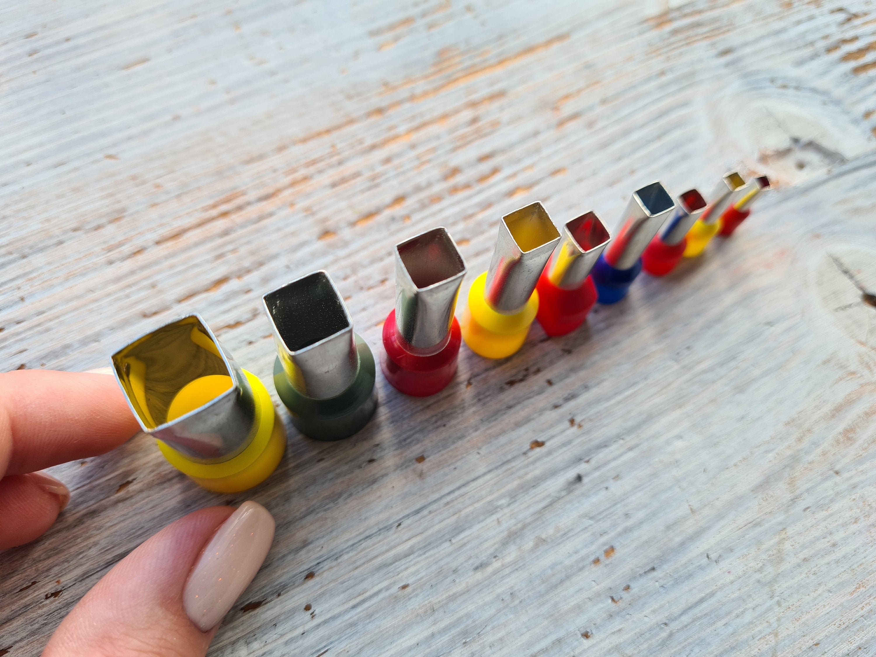 Set of metal cutters "Square", 4, 5 or 9 pcs., ≈ 0.47-0.11 inch (1.2cm - 0.3cm), Tools for sugar paste, metal clay, miniatures