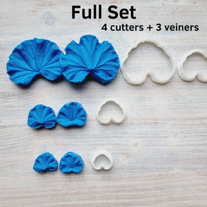 Silicone veiner of Geranium leaf, Set A, Set B or Set C, choose full set or individually image 6