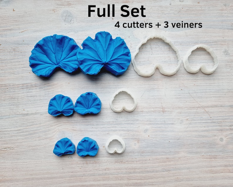 Silicone veiner of Geranium leaf, Set A, Set B or Set C, choose full set or individually image 6