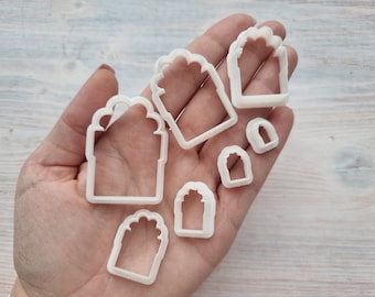 Gift box, set of 7 cutters, Earring cutters, 3D printed cutters, Figure Tool Set for polymer clay.
