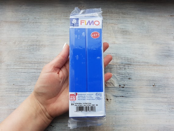 Stock Bureau - FIMO Pâte à modeler 454g, à cuire, bleu brillant